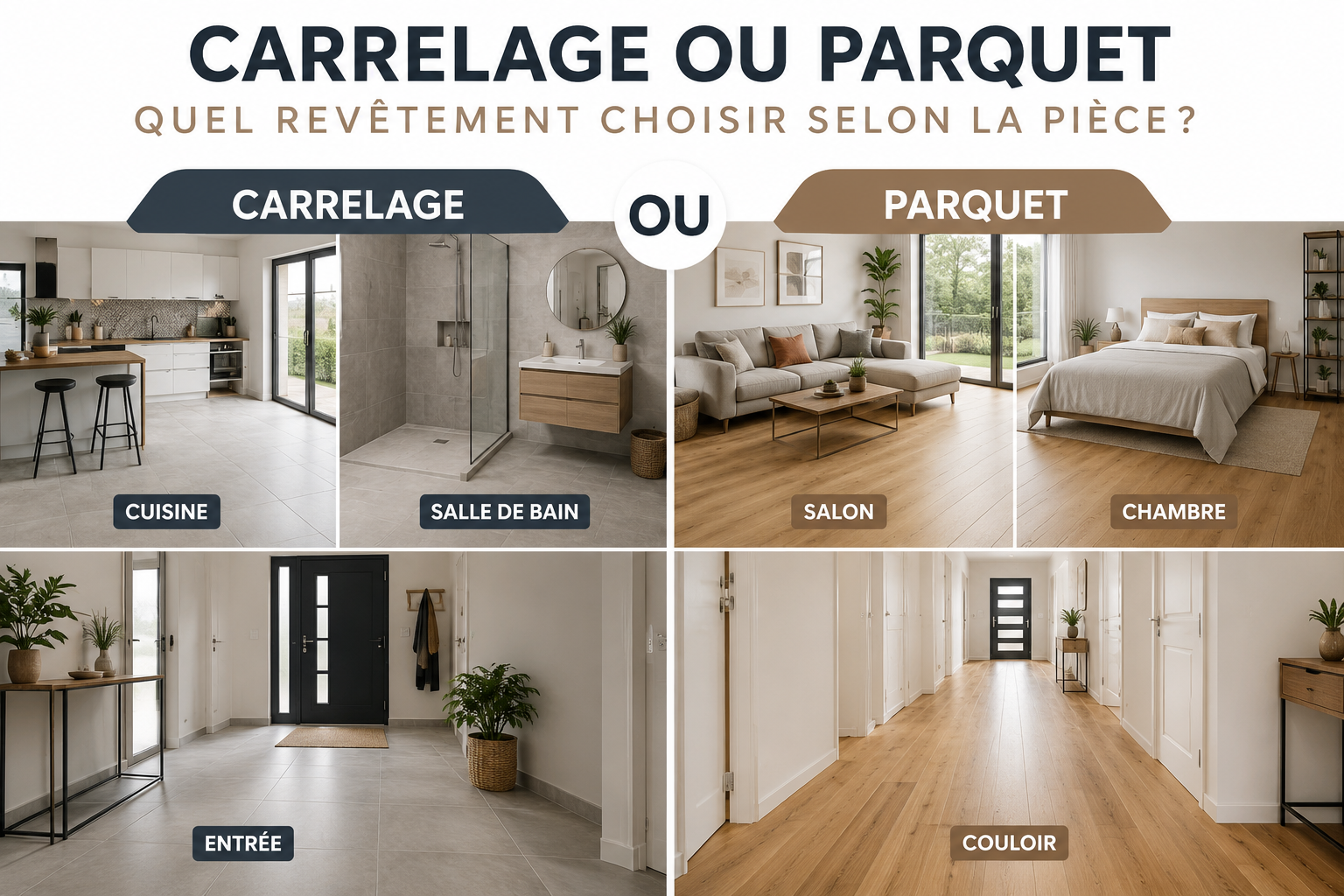 Carrelage ou parquet : quel revêtement choisir selon la pièce ?