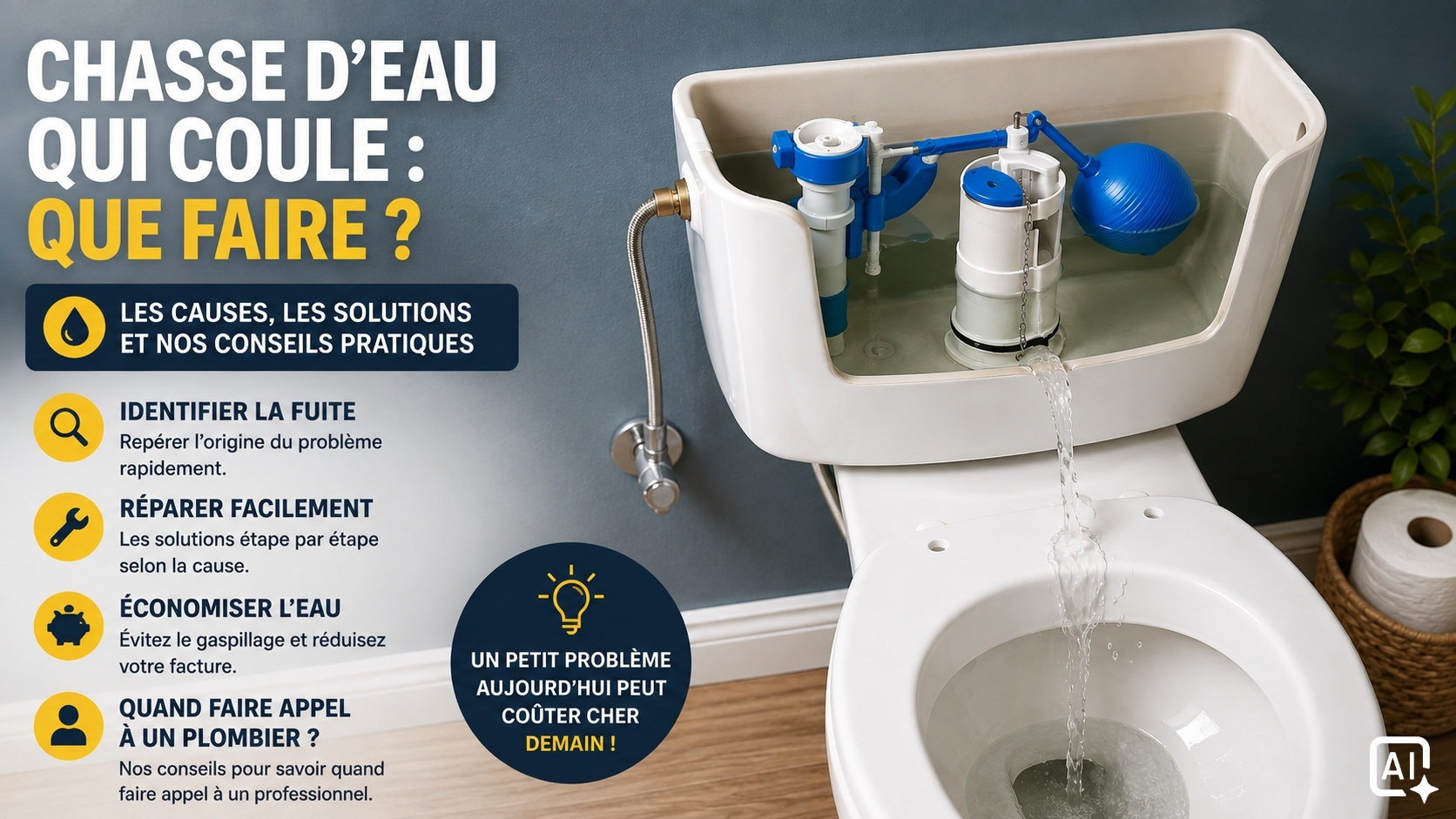 Chasse d'eau qui coule : que faire ?