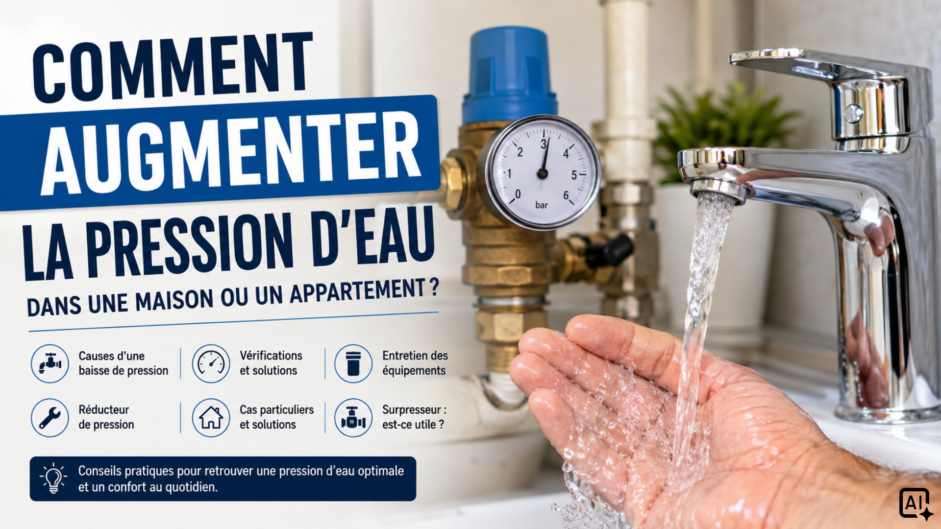 Comment augmenter la pression d'eau dans une maison ou un appartement ?