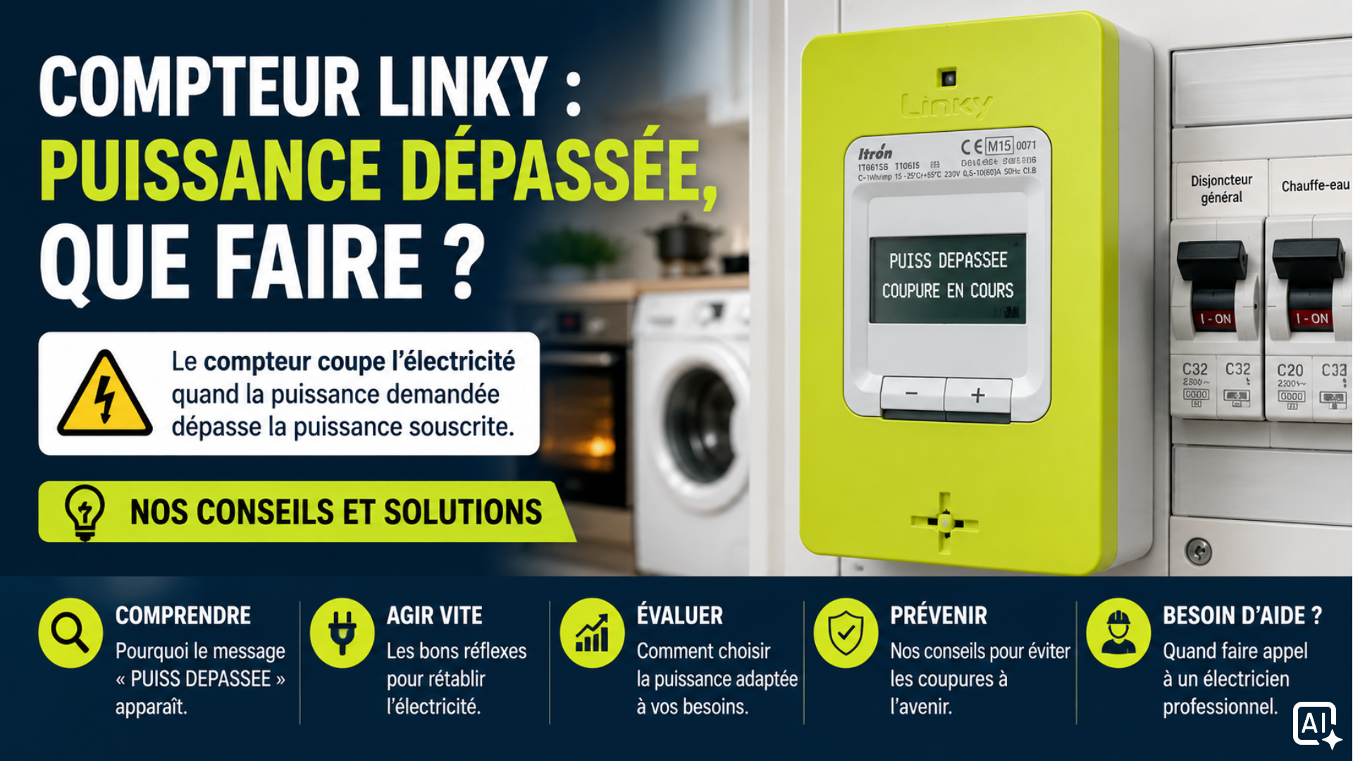 Compteur Linky : puissance dépassée, que faire ?