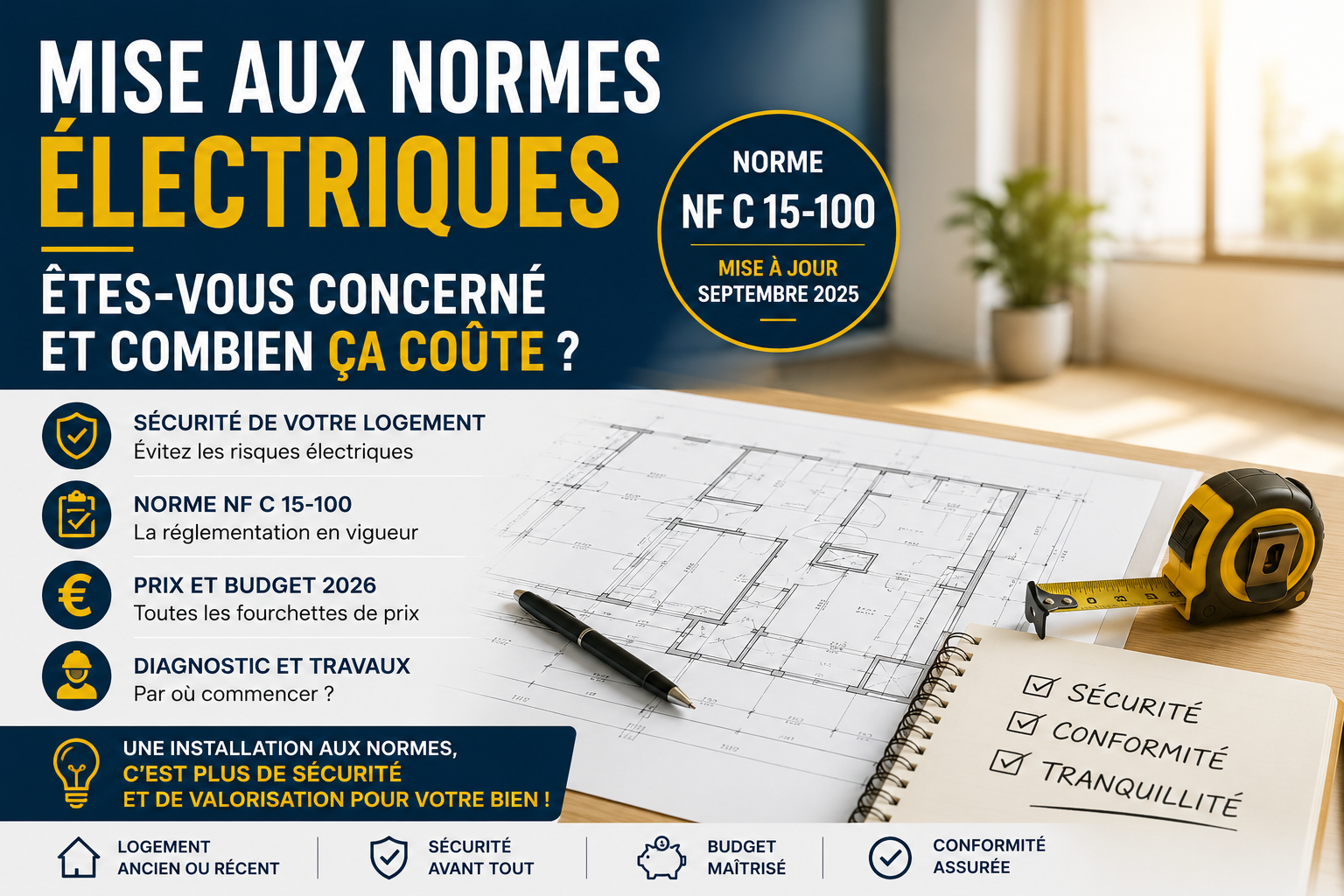 Mise aux normes électriques : obligations, coûts et aides en 2026