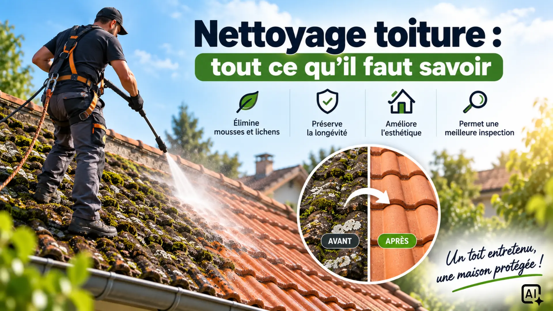 Nettoyage toiture : tout ce qu'il faut savoir