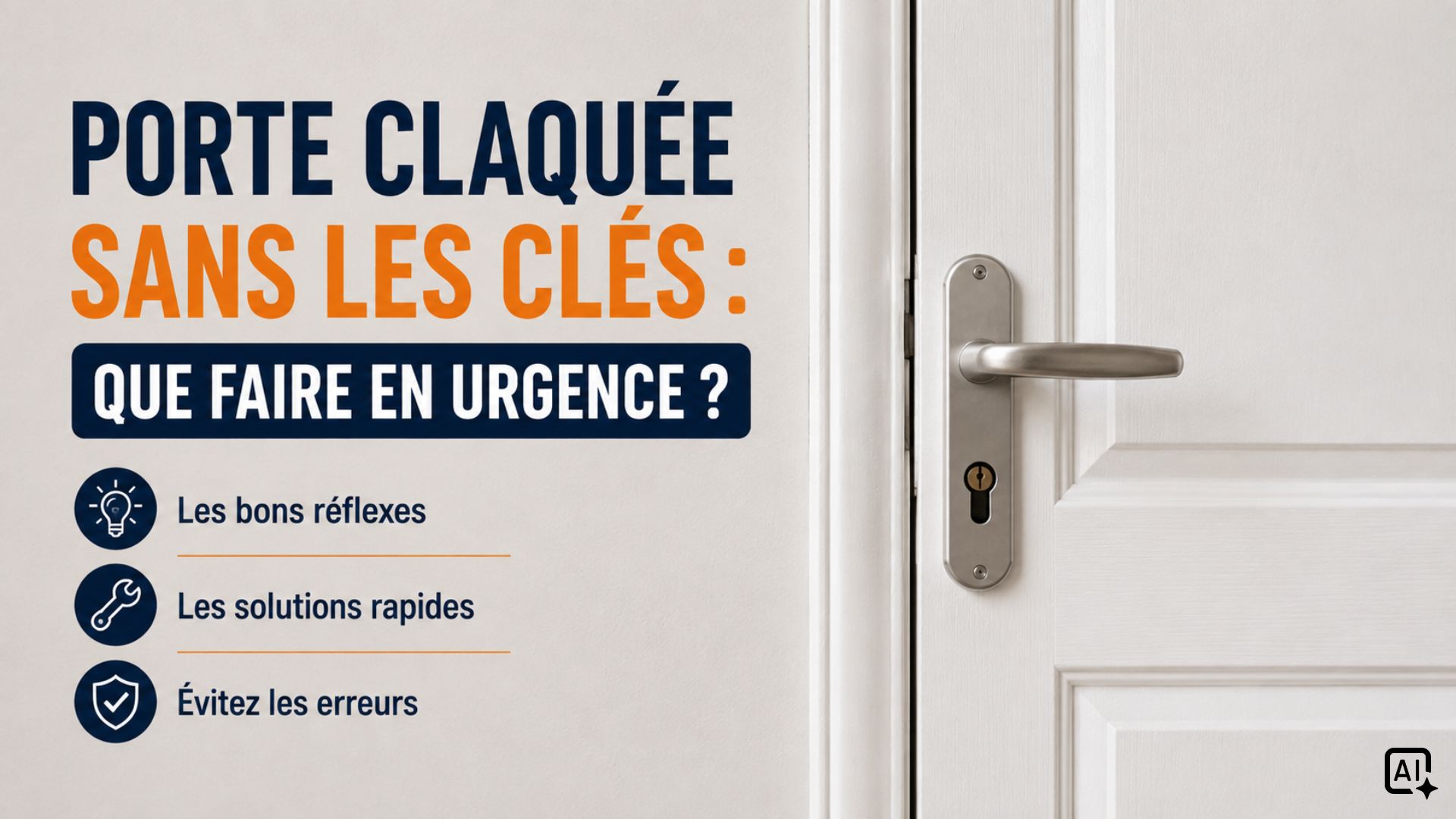 Porte claquée sans les clés : que faire en urgence ?