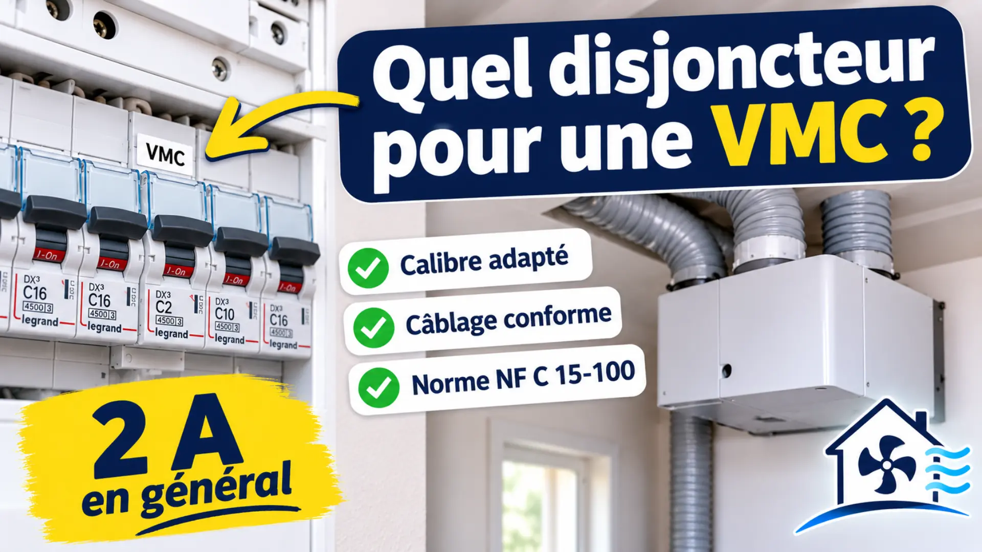 Quel disjoncteur pour une VMC ? Calibre, câblage et norme NF C 15-100